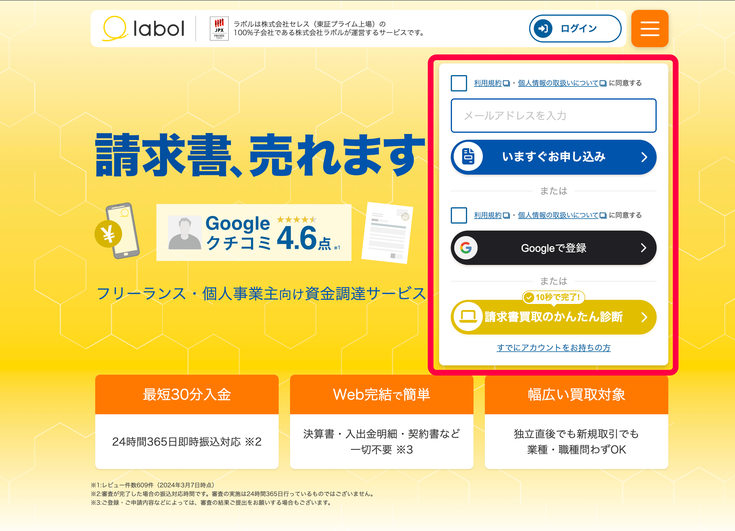 ラボル（labol）のトップ画面